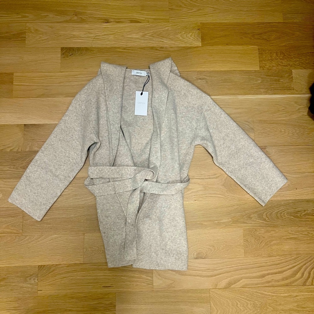 NWT Greylin wrap sweater! Soft and cozy, beautiful oatmeal color.
